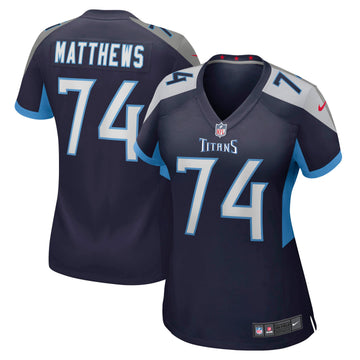 Bruce Matthews Tennessee Titans navy jersey