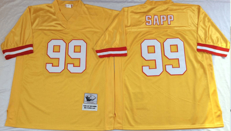 Warren Sapp Tampa Bay Buccaneers yellow Throwback jersey
