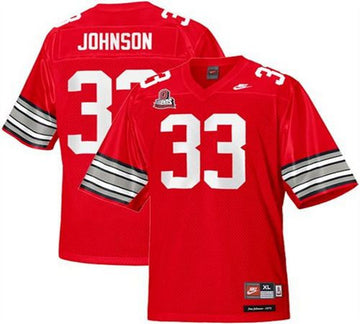 Pete Johnson Ohio State Buckeyes red Throwback jersey