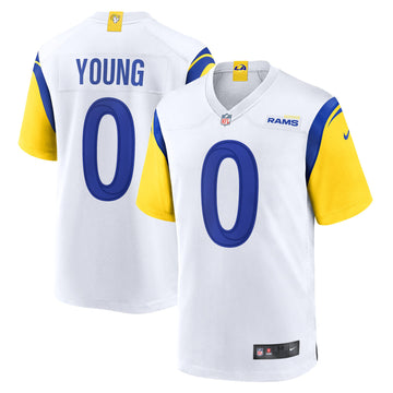 Byron Young Los Angeles Rams white jersey