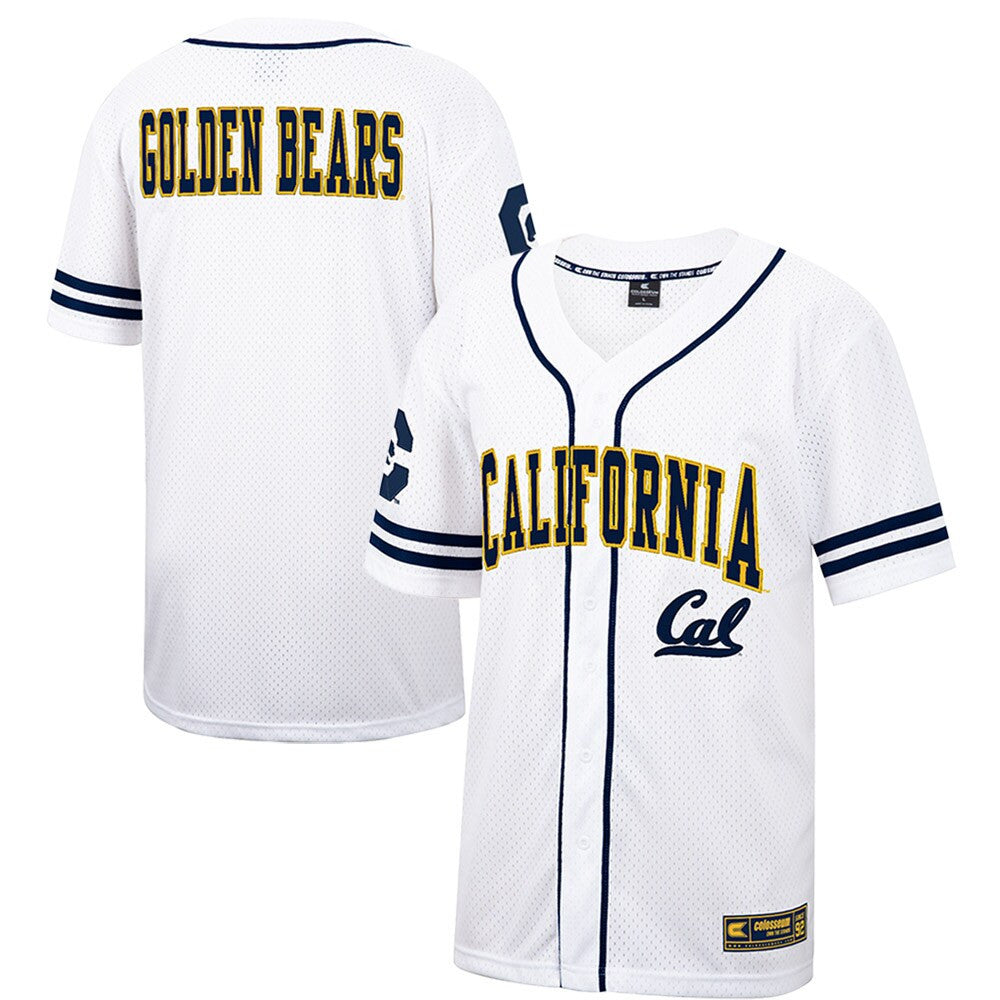 Colosseum Free Spirited Mesh Button-up Cal Bears white jersey