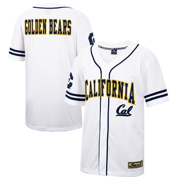 Colosseum Free Spirited Mesh Button-up Cal Bears white jersey