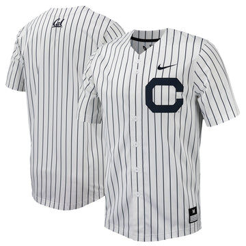 Pinstripe Full-button Cal Bears white jersey