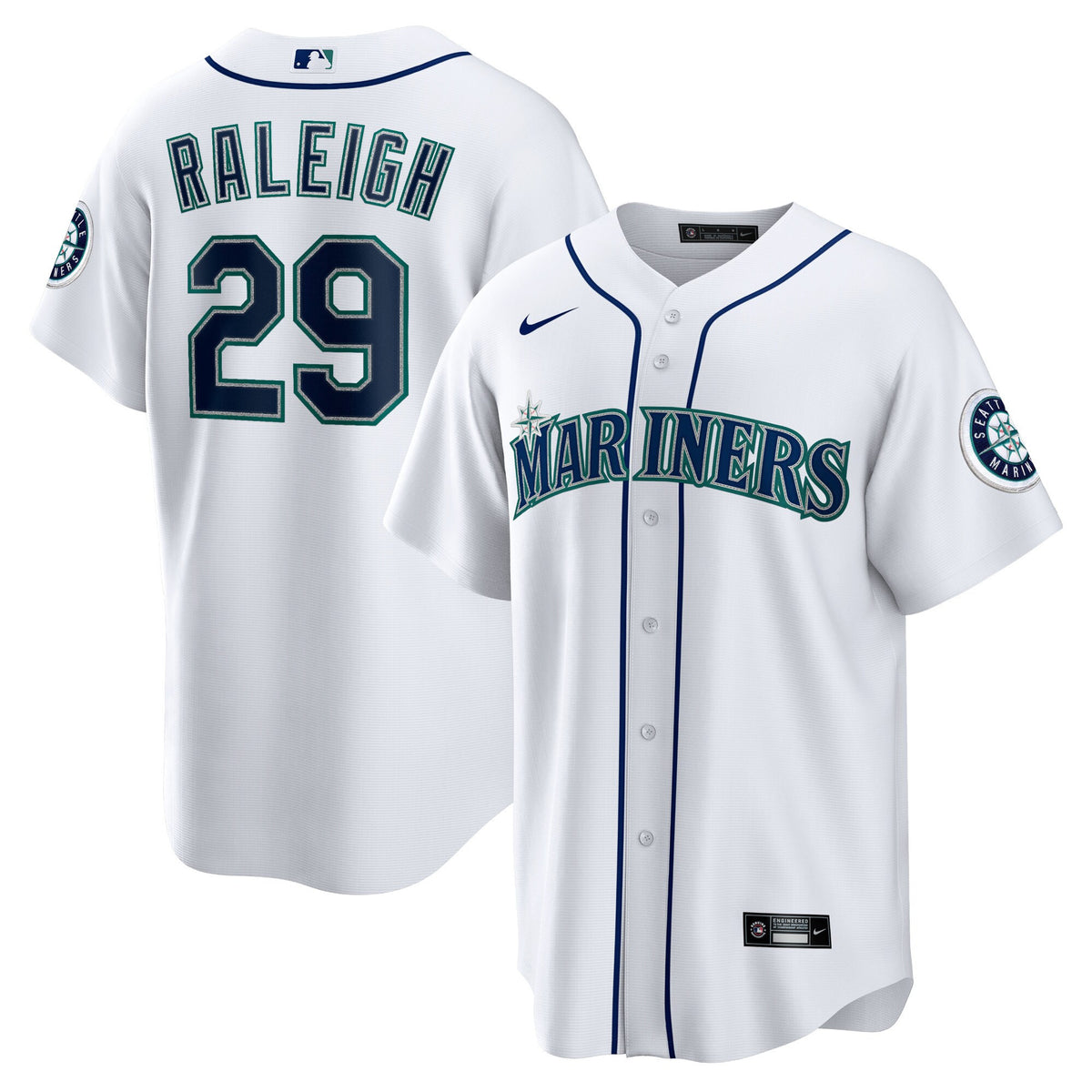 Cal Raleigh Seattle Mariners white Home jersey