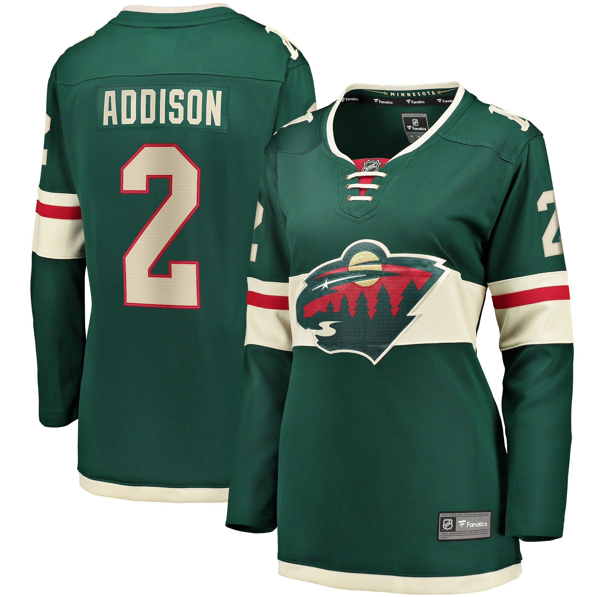 Calen Addison Minnesota Wild green Home jersey