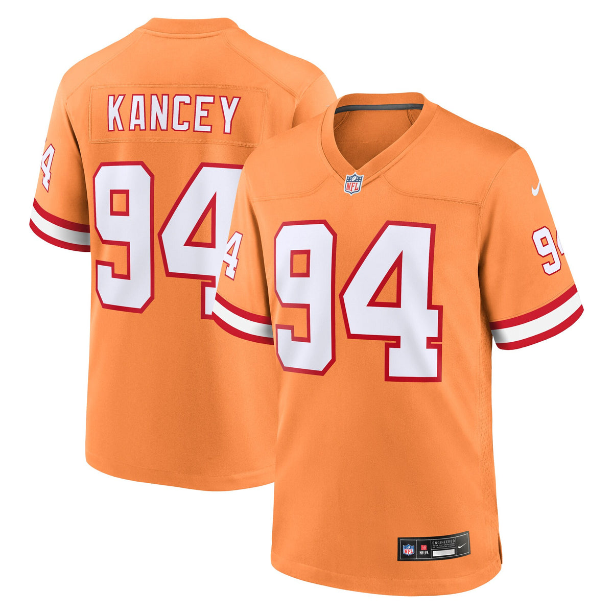 Calijah Kancey Tampa Bay Buccaneers orange Alternate jersey