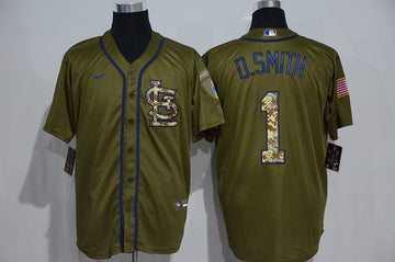 O.Smith St. Louis Cardinals olive jersey