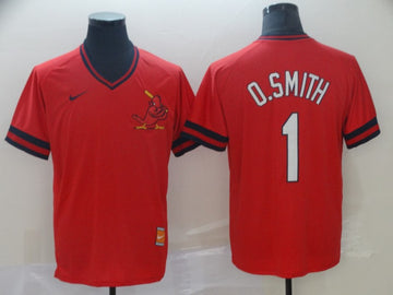 O.Smith St. Louis Cardinals red Throwback jersey