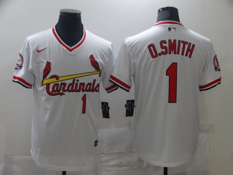 O.Smith St. Louis Cardinals white Throwback jersey