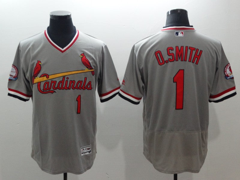 Ozzie Smith St. Louis Cardinals grey Cooperstown jersey