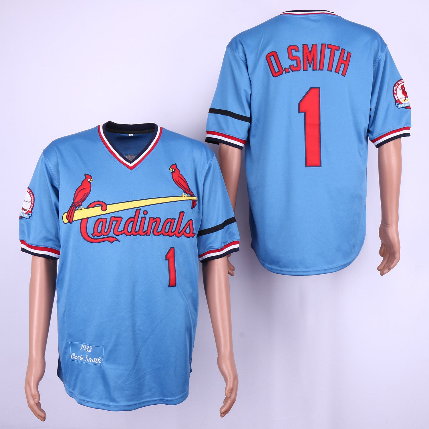 Ozzie Smith St. Louis Cardinals blue Throwback jersey