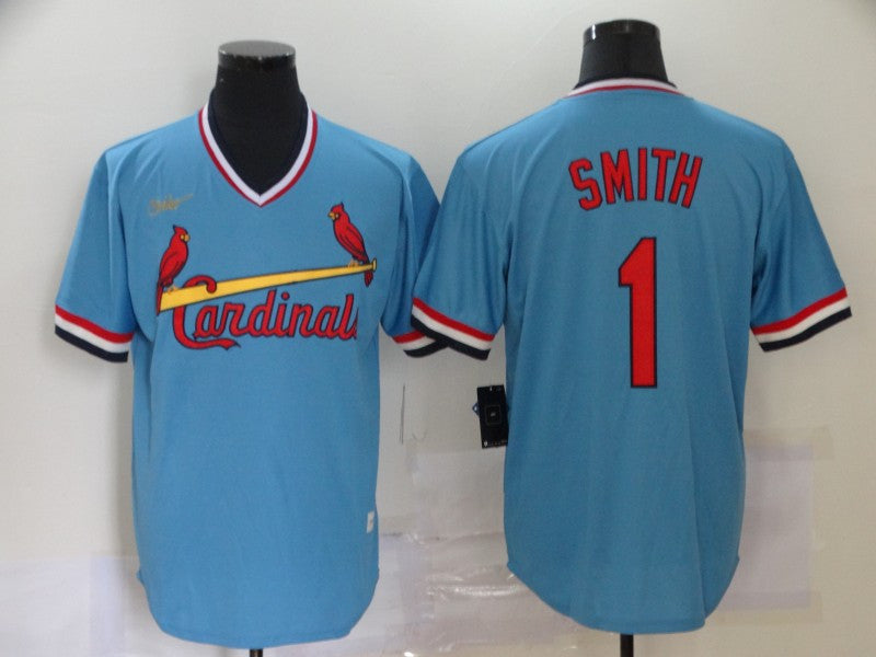 Ozzie Smith St. Louis Cardinals blue Throwback jersey