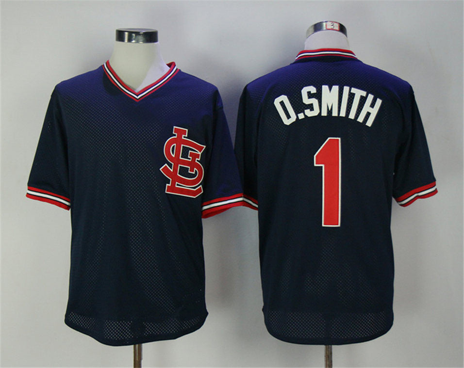 Ozzie Smith St. Louis Cardinals navy Cooperstown jersey