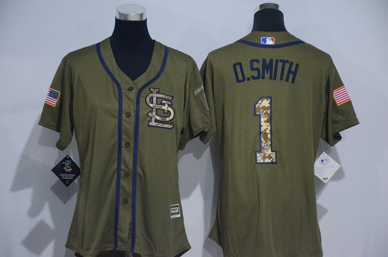 Ozzie Smith St. Louis Cardinals olive jersey
