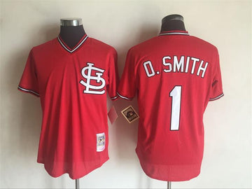 Ozzie Smith St. Louis Cardinals red Throwback jersey