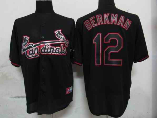 Berkman St. Louis Cardinals black Fashion jersey