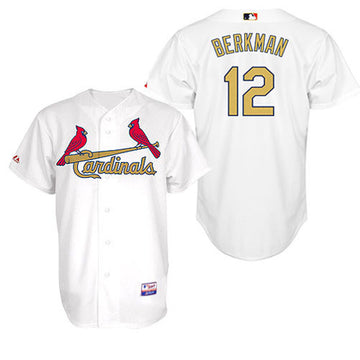 Berkman White St. Louis Cardinals golden jersey