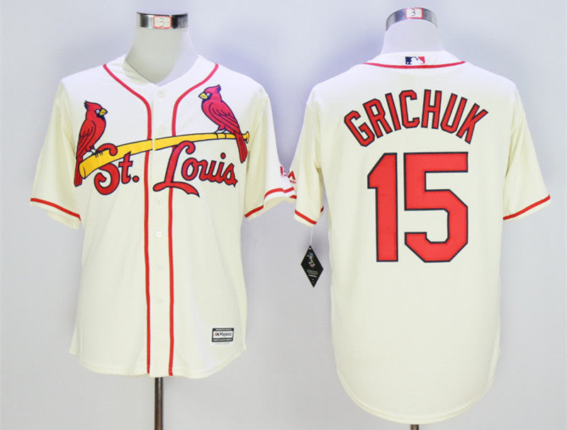 Randal Grichuk St. Louis Cardinals cream jersey