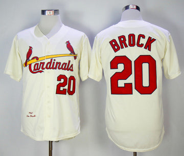 Lou Brock St. Louis Cardinals cream Throwback jersey