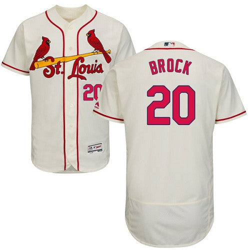 Lou Brock St. Louis Cardinals cream jersey