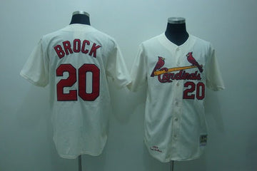 Lou Brock St. Louis Cardinals cream jersey