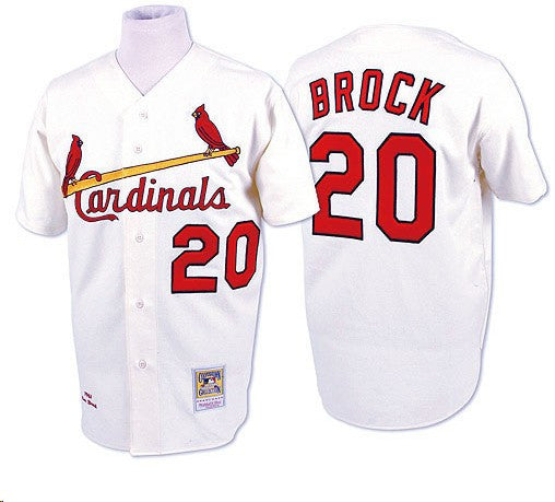 Lou Brock St. Louis Cardinals white jersey