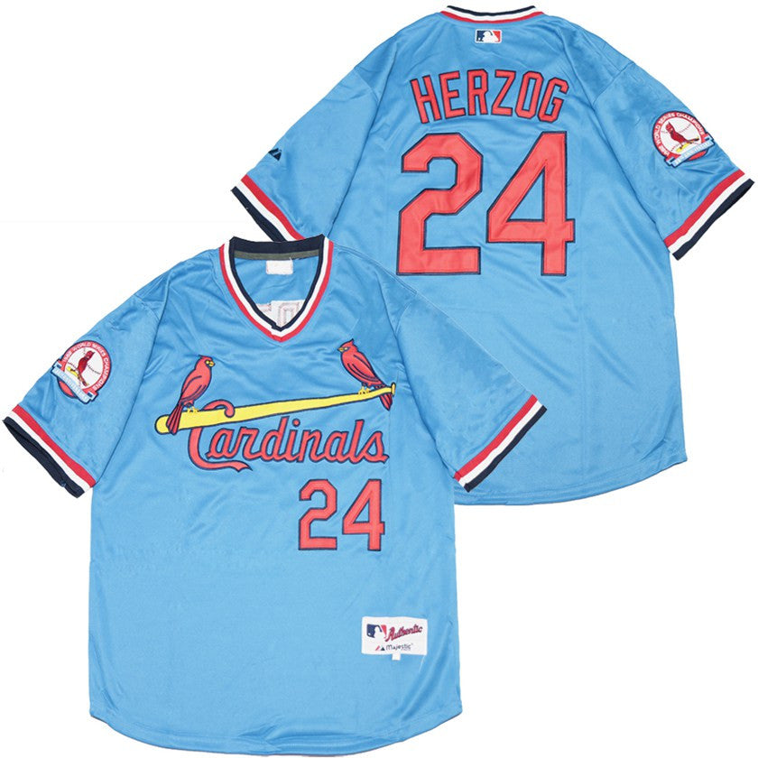 Whitey Herzog St. Louis Cardinals blue Throwback jersey