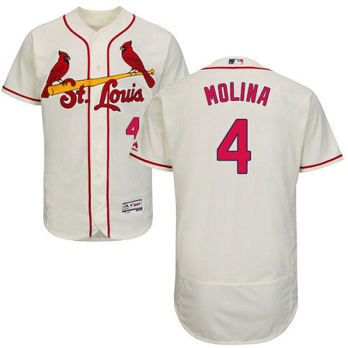 Yadier Molina St. Louis Cardinals cream jersey