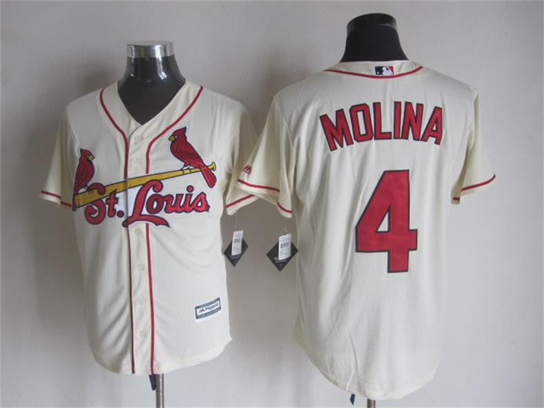 Yadier Molina St. Louis Cardinals cream jersey