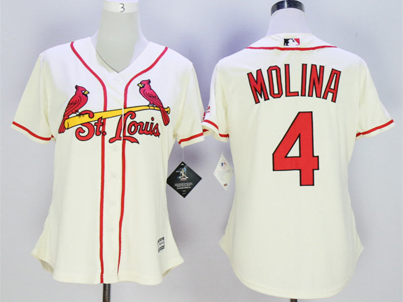 Yadier Molina St. Louis Cardinals cream jersey