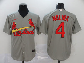 Yadier Molina St. Louis Cardinals gray jersey