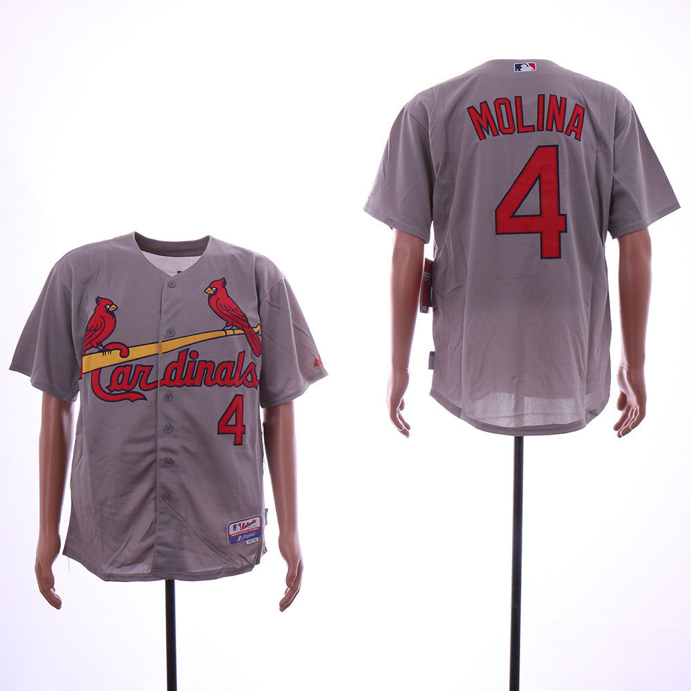 Yadier Molina St. Louis Cardinals gray jersey
