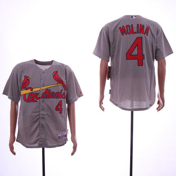 Yadier Molina St. Louis Cardinals gray jersey