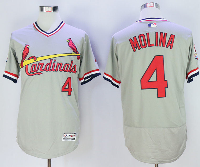 Yadier Molina St. Louis Cardinals grey jersey
