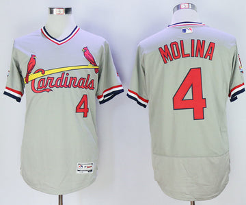 Yadier Molina St. Louis Cardinals grey jersey