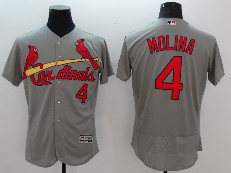 Yadier Molina St. Louis Cardinals grey jersey