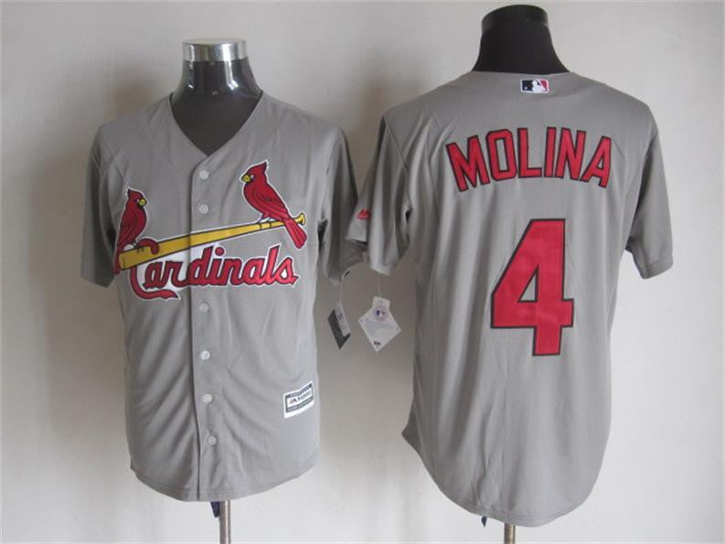 Yadier Molina St. Louis Cardinals grey jersey