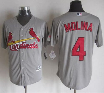 Yadier Molina St. Louis Cardinals grey jersey