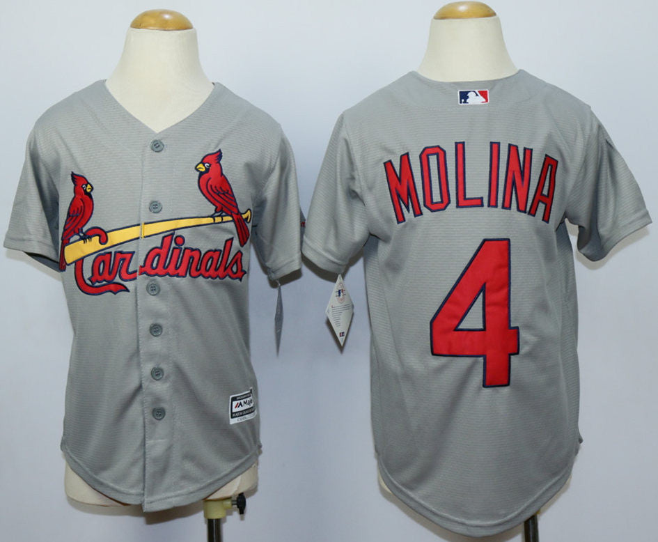 Yadier Molina St. Louis Cardinals grey jersey