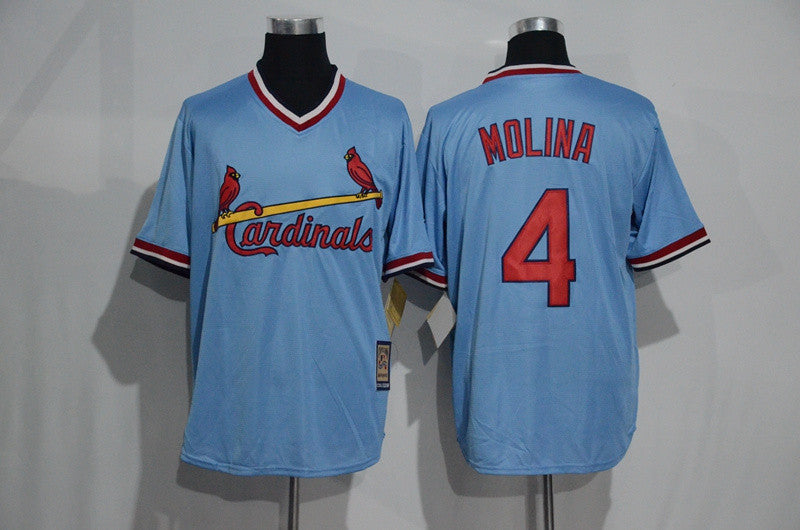 Yadier Molina St. Louis Cardinals blue Throwback jersey