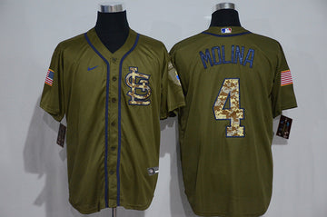 Yadier Molina St. Louis Cardinals olive jersey