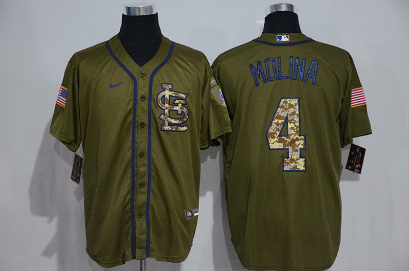 Yadier Molina St. Louis Cardinals olive jersey