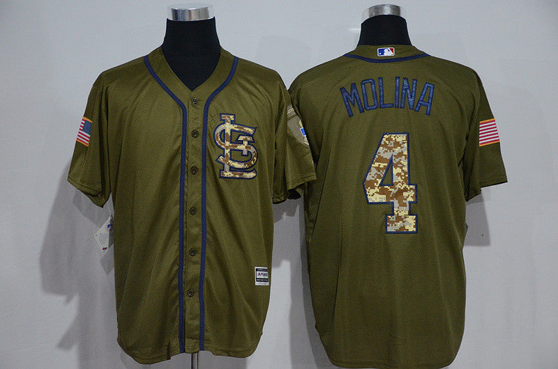 Yadier Molina St. Louis Cardinals olive jersey