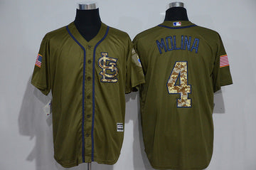 Yadier Molina St. Louis Cardinals olive jersey