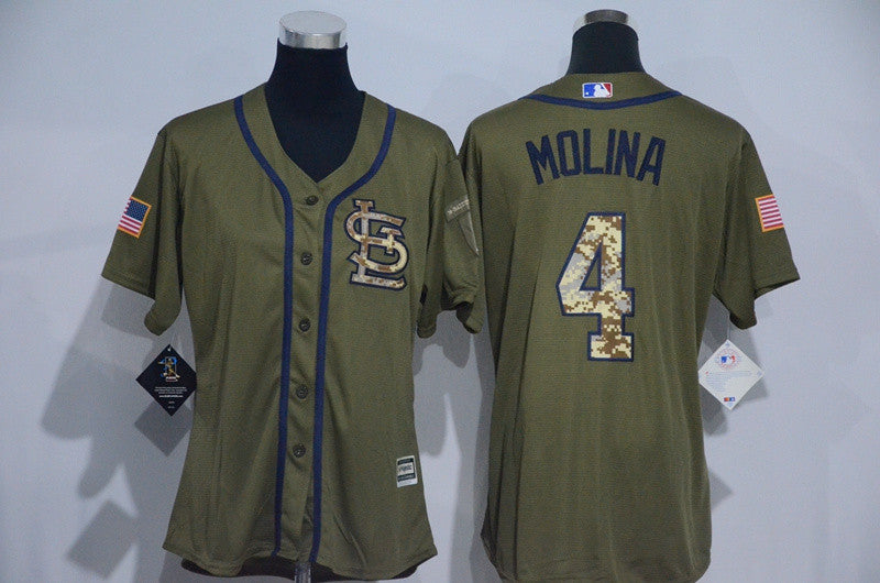 Yadier Molina St. Louis Cardinals olive jersey