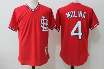 Yadier Molina St. Louis Cardinals red Cooperstown jersey