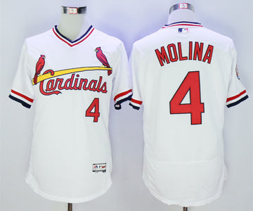 Yadier Molina St. Louis Cardinals white Throwback jersey