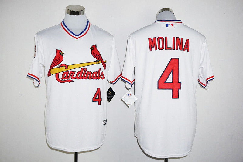 Yadier Molina St. Louis Cardinals white Throwback jersey
