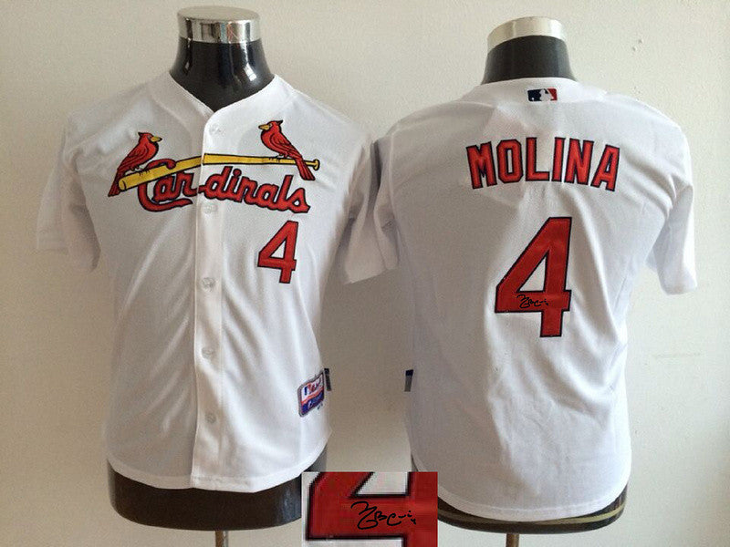 Yadier Molina St. Louis Cardinals white jersey