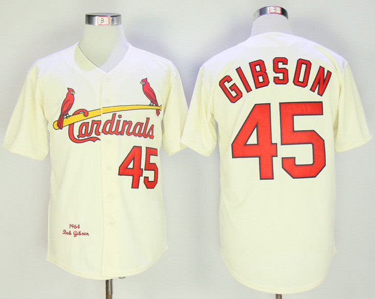 Bob Gibson St. Louis Cardinals cream jersey